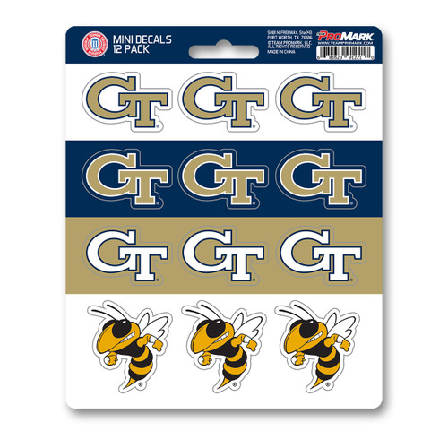 Georgia Tech Jackets Mini Decal 12-pk 12 Various Logos / Wordmark