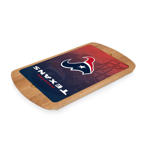 Houston Texans Billboard Glass Top Serving Tray, (Parawood)