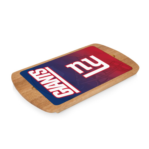 New York Giants Billboard Glass Top Serving Tray, (Parawood)