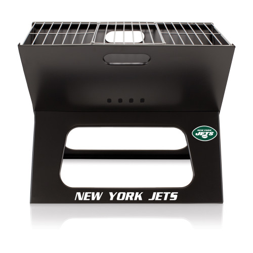 New York Jets X-Grill Portable Charcoal BBQ Grill, (Black)