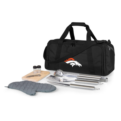 Denver Broncos BBQ Kit Grill Set & Cooler, (Black)