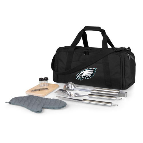 Philadelphia Eagles BBQ Kit Grill Set & Cooler, (Black)