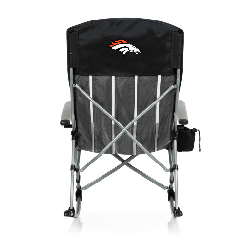 Denver Broncos Outdoor Rocking Camp Chair, (Black)