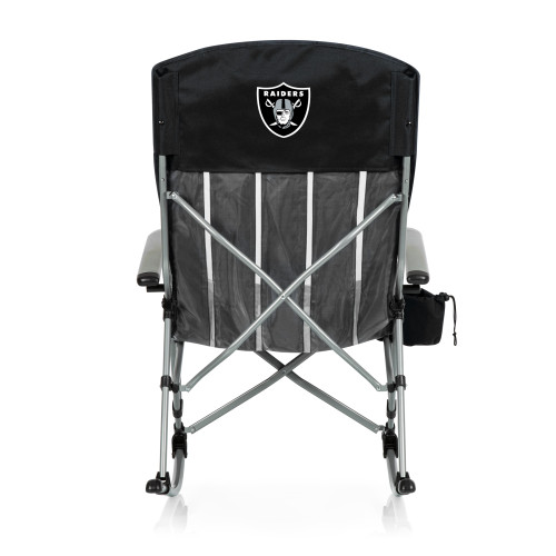 Las Vegas Raiders Outdoor Rocking Camp Chair, (Black)