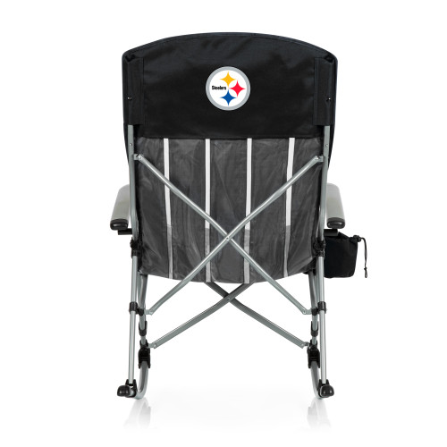Pittsburgh Steelers Outdoor Rocking Camp Chair, (Black)