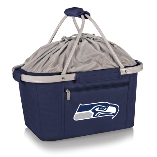 Seattle Seahawks Metro Basket Collapsible Cooler Tote, (Navy Blue)