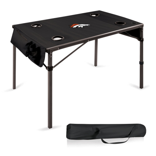 Denver Broncos Travel Table Portable Folding Table, (Black)