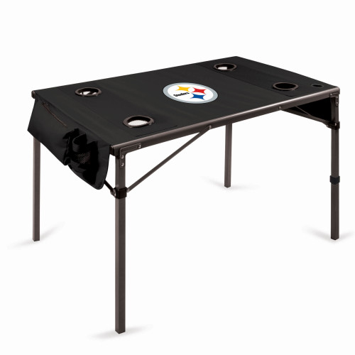 Pittsburgh Steelers Travel Table Portable Folding Table, (Black)