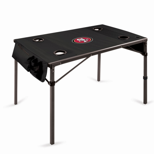 San Francisco 49ers Travel Table Portable Folding Table, (Black)