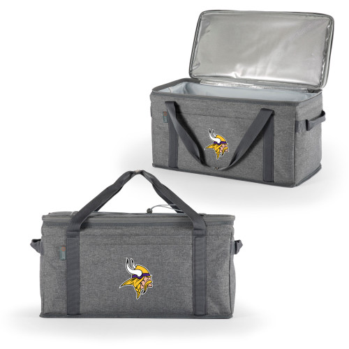 Minnesota Vikings 64 Can Collapsible Cooler, (Heathered Gray)