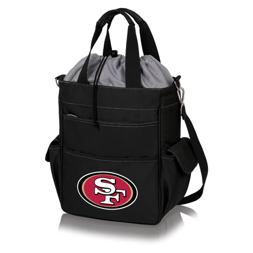 San Francisco 49ers Activo Cooler Tote Bag, (Black with Gray Accents)