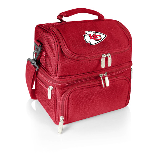 Kansas City Chiefs Pranzo Lunch Bag Cooler with Utensils, (Red)