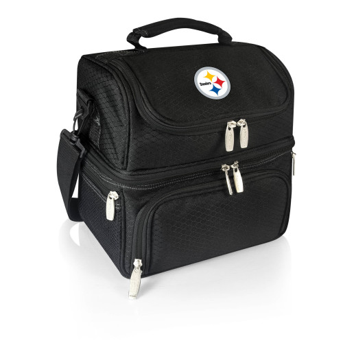 Pittsburgh Steelers Pranzo Lunch Bag Cooler with Utensils, (Black)