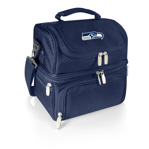 Seattle Seahawks Pranzo Lunch Bag Cooler with Utensils, (Navy Blue)