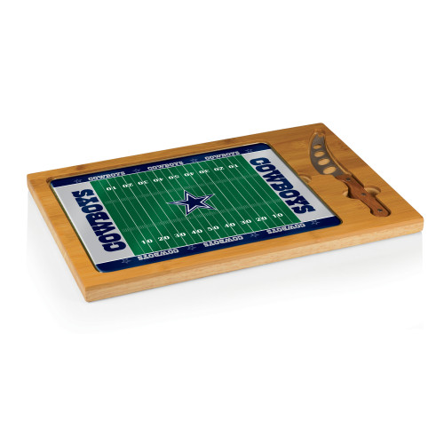 Dallas Cowboys Football Field Icon Glass Top Cutting Board & Knife Set, (Parawood & Bamboo)