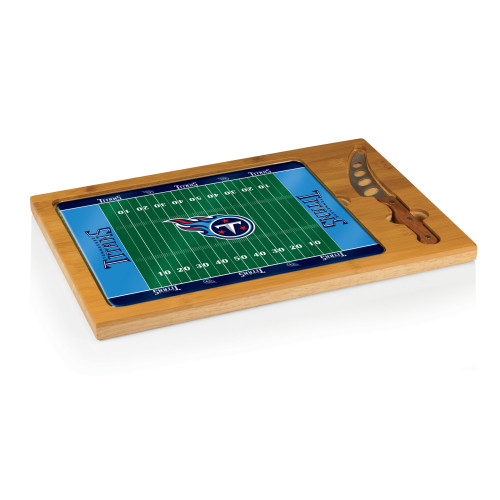 Tennessee Titans Football Field Icon Glass Top Cutting Board & Knife Set, (Parawood & Bamboo)