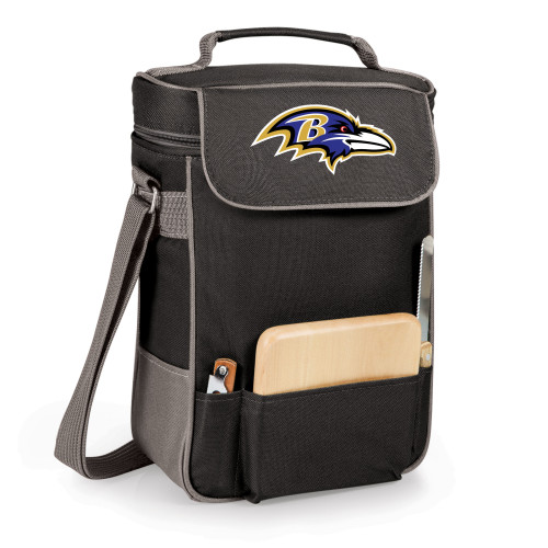 Baltimore Ravens Duet Wine & Cheese Tote, (Black with Gray Accents)