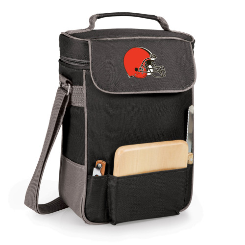 Cleveland Browns Duet Wine & Cheese Tote, (Black with Gray Accents)