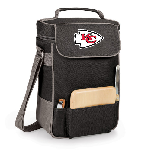 Kansas City Chiefs Duet Wine & Cheese Tote, (Black with Gray Accents)