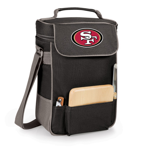 San Francisco 49ers Duet Wine & Cheese Tote, (Black with Gray Accents)