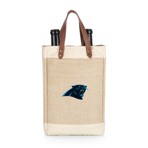 Carolina Panthers Pinot Jute 2 Bottle Insulated Wine Bag, (Beige)