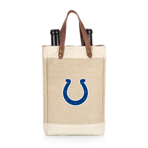 Indianapolis Colts Pinot Jute 2 Bottle Insulated Wine Bag, (Beige)
