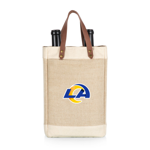 Los Angeles Rams Pinot Jute 2 Bottle Insulated Wine Bag, (Beige)