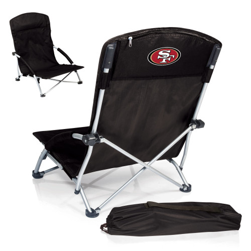 San Francisco 49ers Tranquility Beach Chair with Carry Bag, (Black)