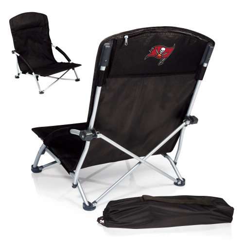 Tampa Bay Buccaneers Tranquility Beach Chair with Carry Bag, (Black)