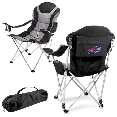 Buffalo Bills Reclining Camp Chair, (Black with Gray Accents)