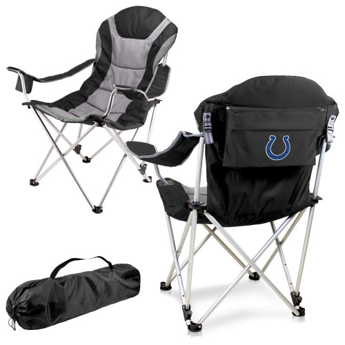 Indianapolis Colts Reclining Camp Chair, (Black with Gray Accents)