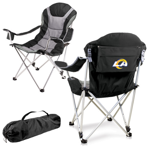 Los Angeles Rams Reclining Camp Chair, (Black with Gray Accents)