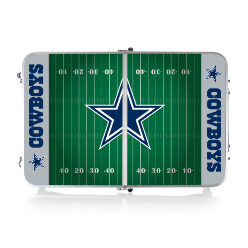 Dallas Cowboys Concert Table Mini Portable Table, (Charcoal Wood Grain)