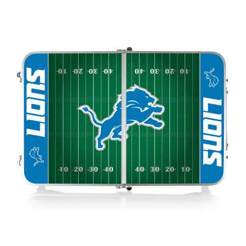 Detroit Lions Concert Table Mini Portable Table, (Charcoal Wood Grain)