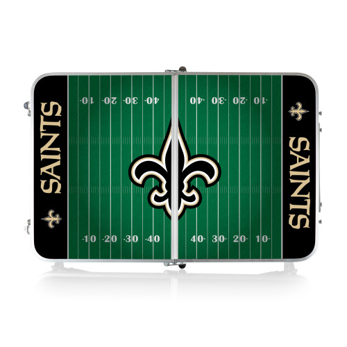 New Orleans Saints Concert Table Mini Portable Table, (Charcoal Wood Grain)