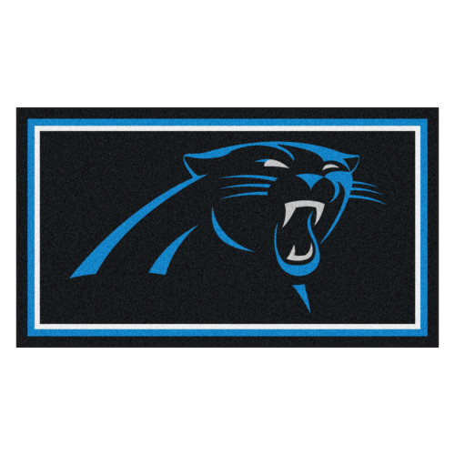 Carolina Panthers 3x5 Rug Panther Primary Logo Black