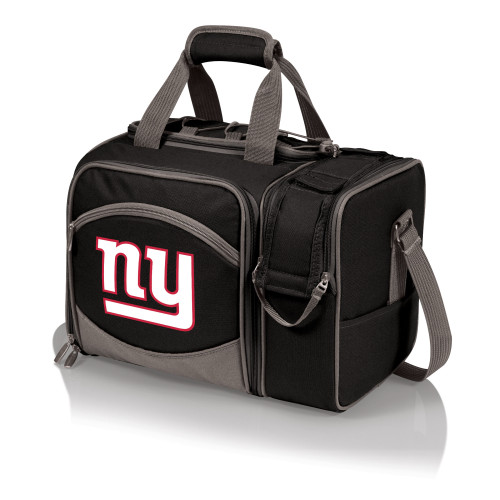 New York Giants Malibu Picnic Basket Cooler, (Black with Gray Accents)