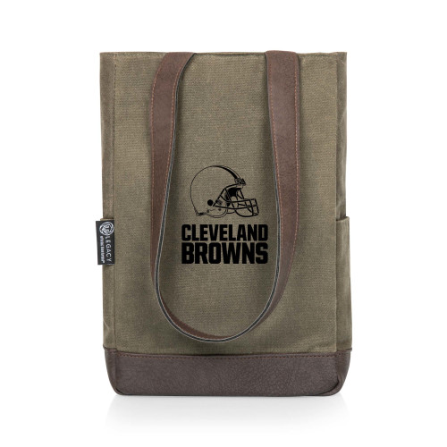 Cleveland Browns 2 Bottle Insulated Wine Cooler Bag, (Khaki Green with Beige Accents)