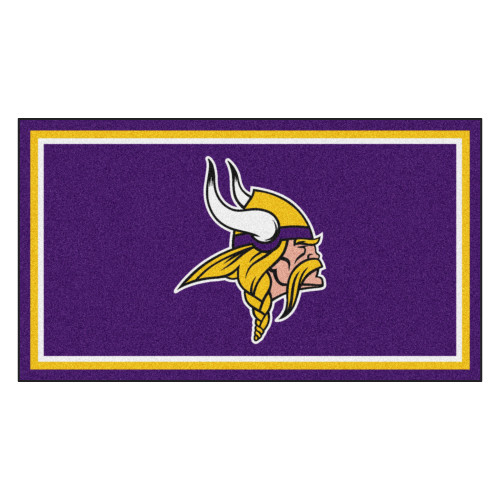 Minnesota Vikings 3x5 Rug Viking Head Primary Logo Purple
