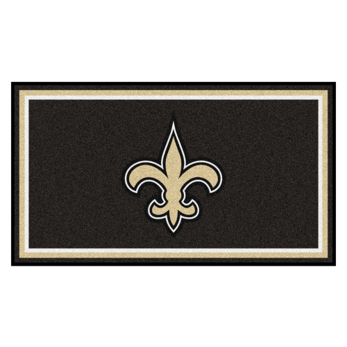 New Orleans Saints 3x5 Rug Fleur-de-lis Primary Logo Black