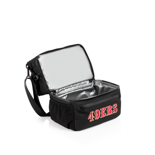San Francisco 49ers Tarana Lunch Bag Cooler with Utensils, (Carbon Black)