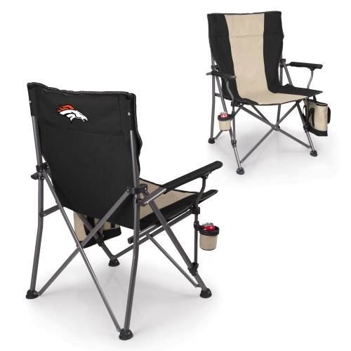 Denver Broncos Logo Big Bear XXL Camping Chair with Cooler, (Black)