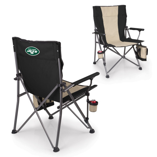 New York Jets Logo Big Bear XXL Camping Chair with Cooler, (Black)