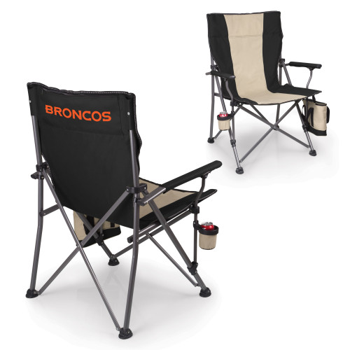 Denver Broncos Big Bear XXL Camping Chair with Cooler, (Black)