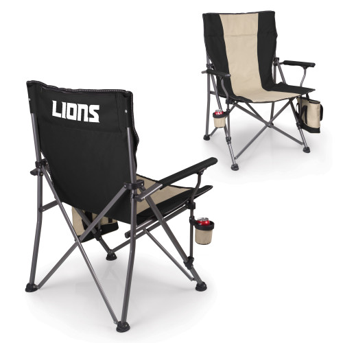 Detroit Lions Big Bear XXL Camping Chair with Cooler, (Black)