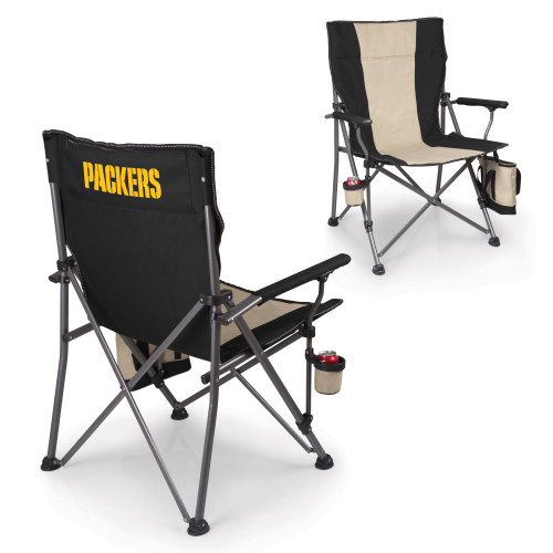 Green Bay Packers Big Bear XXL Camping Chair with Cooler, (Black)