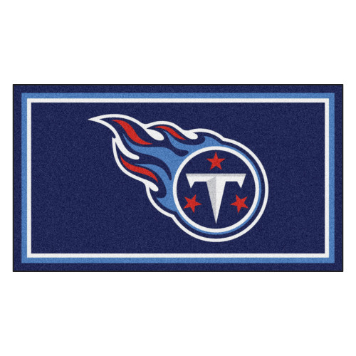 Tennessee Titans 3x5 Rug Flaming T Primary Logo Blue