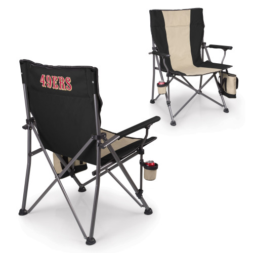 San Francisco 49ers Big Bear XXL Camping Chair with Cooler, (Black)