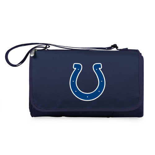 Indianapolis Colts Blanket Tote Outdoor Picnic Blanket, (Navy Blue with Black Flap)