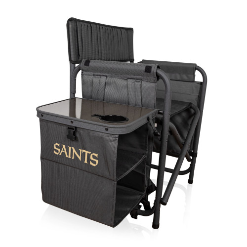 New Orleans Saints Fusion Camping Chair, (Dark Gray with Black Accents)